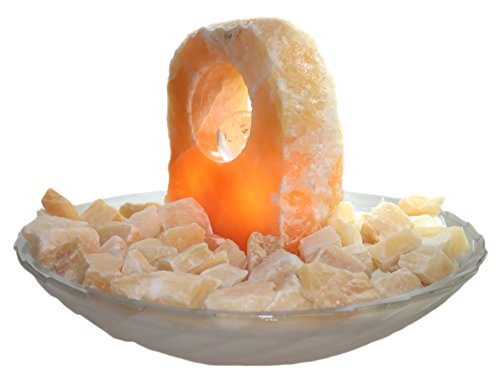 budawi® - Weißer Marmor-Brunnen mit Kugel aus Bergkristall, DREXEL Edelstein-Brunnen Kugel Engelsflügel