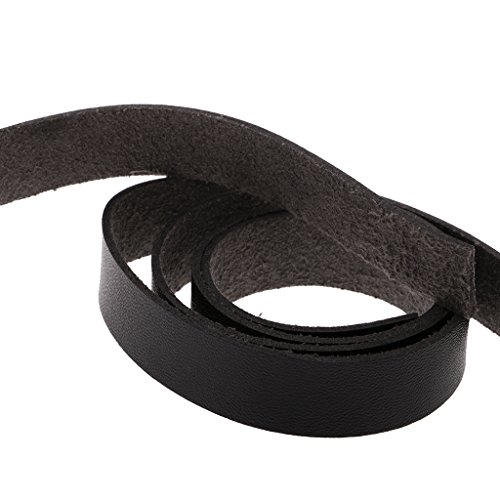 MagiDeal 2pcs 2 Meter Lang DIY Lederband Lederriemen Flach 15mm Breit Kaffee/ schwarz - 9