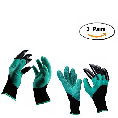 TILY 2 Paar Gartenhandschuhe mit Graben und Pflanzen, Handed Garden Genie Handschuhe mit Klaue zum Beschneiden, Graben und Gartenpflanzen (1 Paar Linkshänder Klaue + 1 Paar Rechtshänder Klaue)