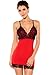 Produktbild NEU Damen rot & schwarz Lace Chemise Babydoll Dessous Unterwäsche Stripper Nachtwäsche Babydoll Größe UK 8–12 EU 36–40