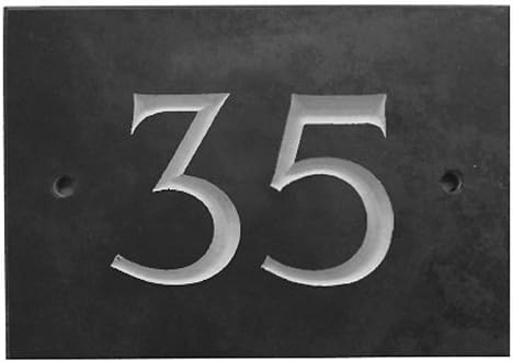 The House Nameplate CompanySlate House Number, Charcoal Grey,Number 35