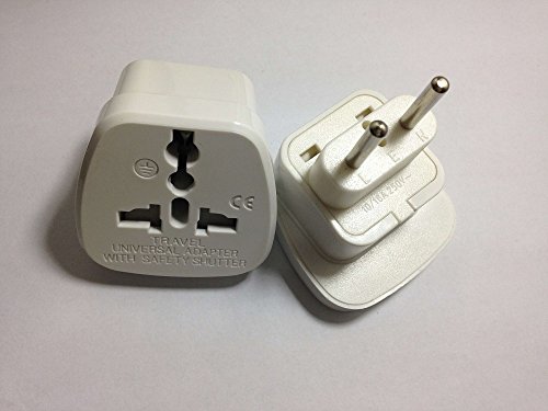 2X Universal Reiseadapter Netzstecker-Adapter Reise-Konverter US UK zu EU (DE) Anschluss, Reisestecker / Travel Plug / Adapter Plug Universal auf DE und fuer die EU, Weiss - 2