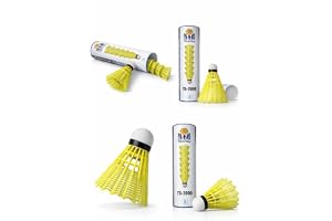 TSportsuk 2000 Nylon Badminton Shuttlecocks – Medium Speed (Yellow)