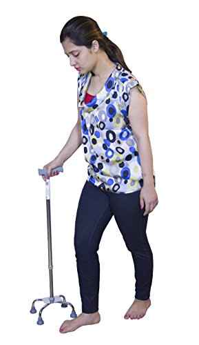 JSB W11 Quadripod Orthopedic Walking Stick Height Adjustable (Silver) RS.699 (33.00% Off) - Amazon