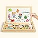 Produktbild Jiahe 110 Pcs Multifunktionale Holzmagnetic Toys, Collage of Beach Scenery, kognitive Marine Animals/Fishing Games 3D Puzzle Toys for Children Toy Gift Alter 3 + Kids Boys und Girls