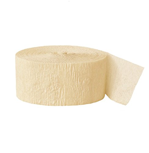 3 Stück hochwertige Krepppapier, Krepppapier, (Rolle) für Hochzeit und Party Dekoration elfenbeinfarben