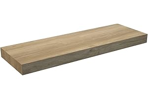 B BAÑO TOTAL Encimera Baño Madera Suspendida | Encimera Flotante para Lavabos sobre Encimera Baños | Encimera de Melamina con Textura de Espesor 8cm (140x46cm, Roble Natural)