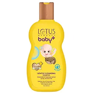 Lotus Herbals Baby+ Gentle Cleansing Shampoo, Ph 5.5, Sulphate- Free, Chamomile & Calendula Extracts,Pediatrician Recommended, (0-5 Yrs)