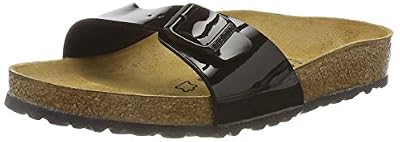 Birkenstock Madrid, Mules Étroit, Noir (Vernis Noir) 38 EU (normal)