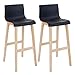 Produktbild Mendler 2X Barhocker Saskatoon, Barstuhl Tresenhocker mit Lehne, Kunststoff ~ schwarz
