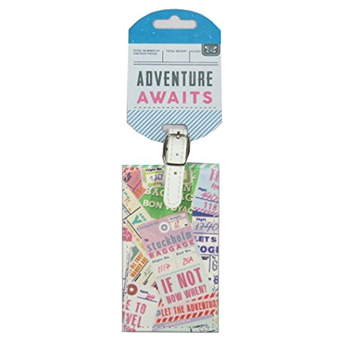 adventure awaits luggage tag