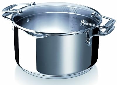 Bekaline 13231244 Chef Pratique Faitout + couvercle verre en acier inoxydable 24 cm