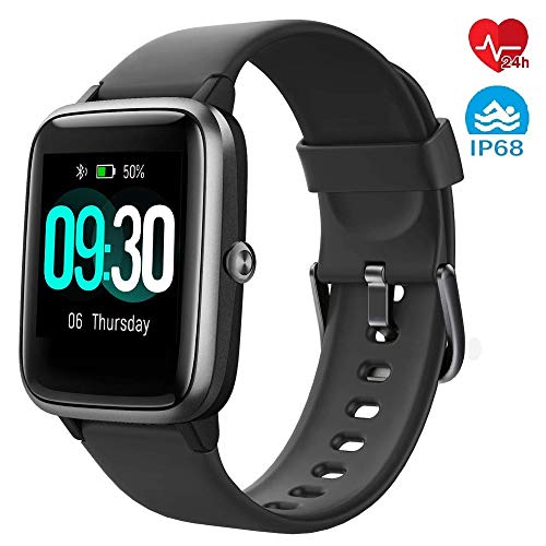 Smartwatch Reloj Inteligente Hombre Mujer Niños Impermeable IP68 10 Días Autonomía Pulsera Actividad con Pulsómetro Podómetro Control de Música Monitor de Sueño para Android iOS