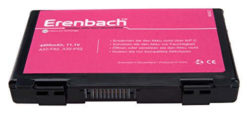 Erenbach Laptop Akku mit 4400mAh 10,8/11,1V für Asus F52 | F-52 | F82 | F-82 | K40 | K-40 | K50 | K-50 | K51 | K-51 | K60 | K-60 | K61 | K-61 | K70 | K-70 | P50 | P-50 | P81 | P-81 | X5C | X-5C | X5D - 2