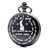 Taschenuhr mit Gravur to My Dad You Always Are My Super Hero, Quarzuhr
