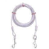 🐕【Alta Calidad】--- El cable de amarre ha sido rigurosamente probado. Las tapas de plástico de rizo para protección contra la corrosión y la corrosión contra la lluvia. El diseño de envoltura también evita que la mascota se friccione y se dañe con los cables de acero.