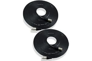 ELAORY XLR Kabel Mikrofonkabel Patchkabel 15m 2Pack - XLR Stecker auf Buchse Mikrofonkabel - Symmetrisches Mikrofonschlangenkabel