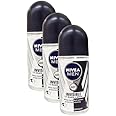 NIVEA MEN Black & White Original Anti-Perspirant Deodorant Roll-On (50mL), Men's Anti-Perspirant Deodorant + Masculine Fragrance Men's Deodorant Roll-On (Pack of 3)