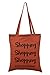 Price comparison product image 'Shopping, shopping.' Burnt Apricot cotton tote bag