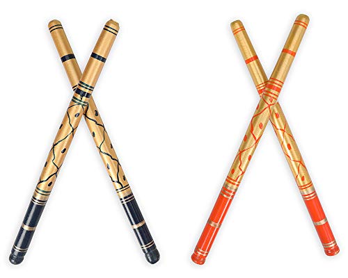 Dandiya Sticks gama completa por Devika - Cargue sus propios palos de Dandiya multicolor, diferentes diseños y tipos, especial para navaratri ocasión para niños y adultos