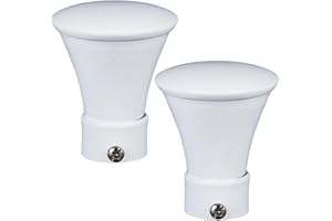 GORGECRAFT 2 pz Copribastone per Tende In Ottone Cappucci per Tende A Tromba Bianchi Estremità Decorative Terminali per Bastoni per Tende con Diametro Interno di 28mm Pomelli per Tende per Casa Uffici
