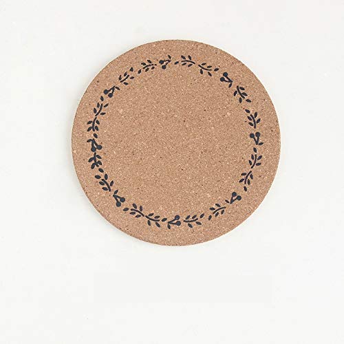 DollylaStore Safe and Environmental Friendly Cork Round Coasters Cork Round Table Mats Coffee Drink Tea Cup Mat Placemats (Color : Lace)