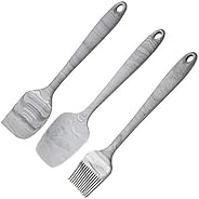 Clazkit Premium Silicone Non-Stick Spatula and Brush with Scraper for Cooking, Baking and Mixing with Stainles