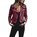 Produktbild TianWlio Mäntel Herbst Winter Damen Jacken Parka Warme Jacken Strickjacken Retro Rivet Reißverschluss Bomberjacke Mantel Outwear rot S