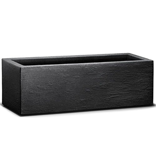 Pflanzkübel Blumentopf Kubus Übertopf Balkonkasten Pflanzkasten Blumenkasten eckig 80cm Anthrazit - 2