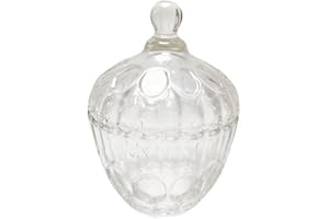 QUUPY Sucrier en verre cristal 260 ml avec couvercle pour bonbons, chocolats