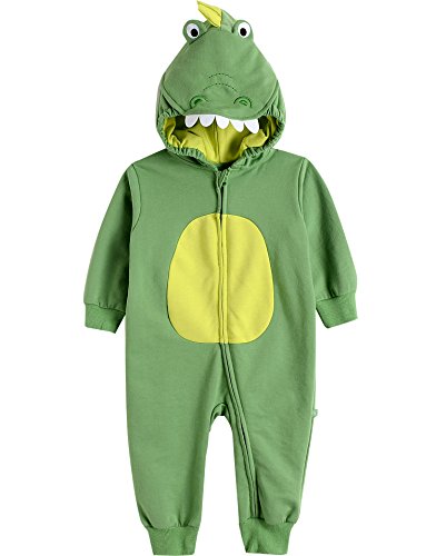 Vaenait Baby 0-24 Months Girls Infant Hooded Jumpsuit Rompers Green dino L