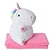 Produktbild TE-Trend Baby Plüsch Einhornkissen Einhorn Kuscheltier Unicorn 40cm Kissen Kuschel Decke rosa