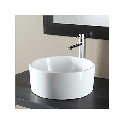 PlaneteBain Vasque à poser ronde en céramique blanc