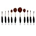 Boyasing 10PC/Set Toothbrush Eyebrow Foundation Eyeliner Lip Oval Brushes