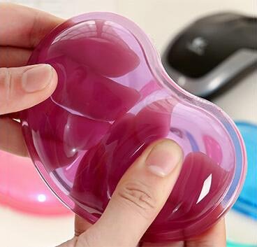 EQLEF® Lila nette transparente Gelee-Silikon-Handgelenk-Mausunterlage Armbänder Hand Kissen-Computer-Mäuse Pad Heart-shaped - 5