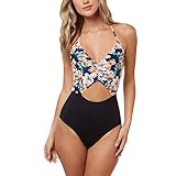 Moserian Damen Einteiler Push Up Printed Bikini Beach Badeanzug Monokini Badeanzug Bademode