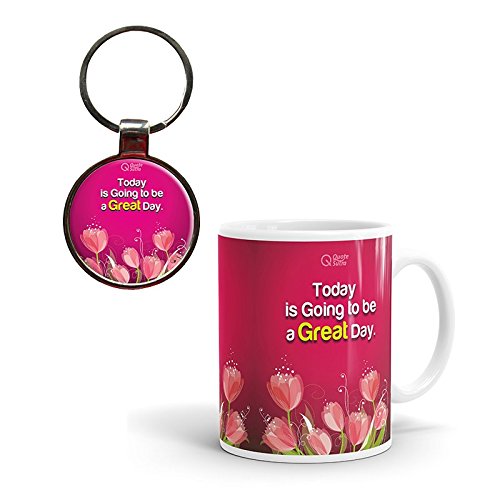 Great Day Affirmation Keychain & Mug Gift Combo By QuoteSutra RS.620 (41.00% Off) - Amazon