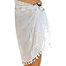 Produktbild Trada Rock, Neuestes Frauen Chiffon Strand Vertuschen Sarong Multi Wear Quasten Schwimmen Rock Mode Mädchen Bikini Strand Rock Bikini Cover up Rock Verschiedene Farben (Free, Weiß)