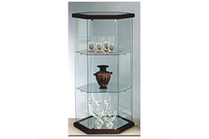 VM ART DESIGN GLASS BY VETRERIA MICELI Vetrinetta Espositiva da Banco MOD. Esagonale Standard Art. VM112T (Noce Scuro)