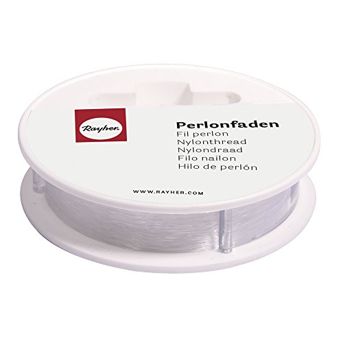 Rayher 8900500 Perlonfaden, 0,5mm ø, Reißfest 10kg,Hängelast 2kg, Rolle 25m