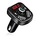 Produktbild Bovon FM Transmitter Bluetooth Auto Adapter Freisprecheinrichtung Car Kit Auto Ladegerät mit USB-Aufladeeinheits, Unterstützt TF Karte/USB-Stick für iPhone Samsung Galaxy HUAWEI iPad iPod (Schwarz)