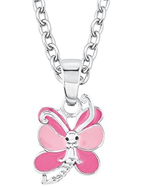 Prinzessin Lillifee Kinder-Kette Mädchen 35+3 cm längenverstellbar mit Anhänger Schmetterling emailliert 925 Sterling...