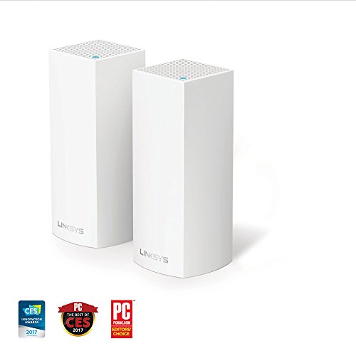 Linksys WHW0302-UK Velop Tri-Band AC4400 Modular True Whole Home Wi-Fi Mesh System (Works with Amazon Alexa) - Pack of 2