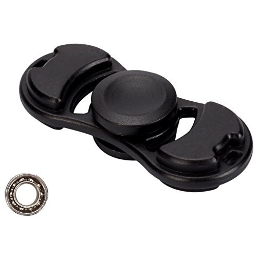 Tia-Ve Fidget Hand Spinner, Zinc Alloy EDC Spinners Focus Toy, High Speed 1-3 Minute Spins -Black