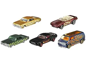 Hot Wheels Flames Toy Car Set (Pack of 5)