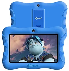 Contixo IZI V9 2GB RAM 32 GB ROM 7 Inch Kids Tablet, Android 10 Tablet, Educational Kids, Parental Control Pre Installed Learning Game Apps with WiFi Bluetooth Tablets for Kids 6+ Age (Blue)