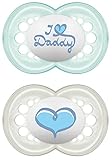 MAM Babyartikel Original Silikon I love Daddy, girl, 6 -16 Monate, Doppelpack