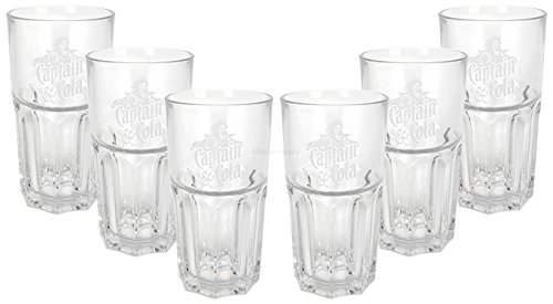 Preisvergleich Produktbild Captain Morgan Captain Cola Longdrink Glas Gläser - 6er Set