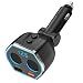 Produktbild LLDE Autoladegerät Dual USB Ladegerät Adapter mit Spannungsanzeige 12V-24V Zigarettenanzünder Splitter für iPhone Samsung MP3 Tablet