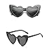 Produktbild Dame Herz Sonnenbrille Rosennie Sommerbrille UV Schutz Unisex Herzbrille Frauen Fashion Retro Metall Heart-shaped Shades Sonnenbrille Integrierte UV-Brille Kunststoff Rahmen Outdoor Brillen (E)